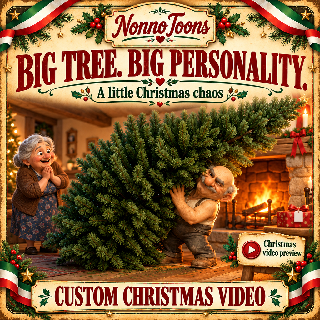 Personalized Christmas Video Card from Nonno Enzo & Nonna Rosa from NonnoToons
