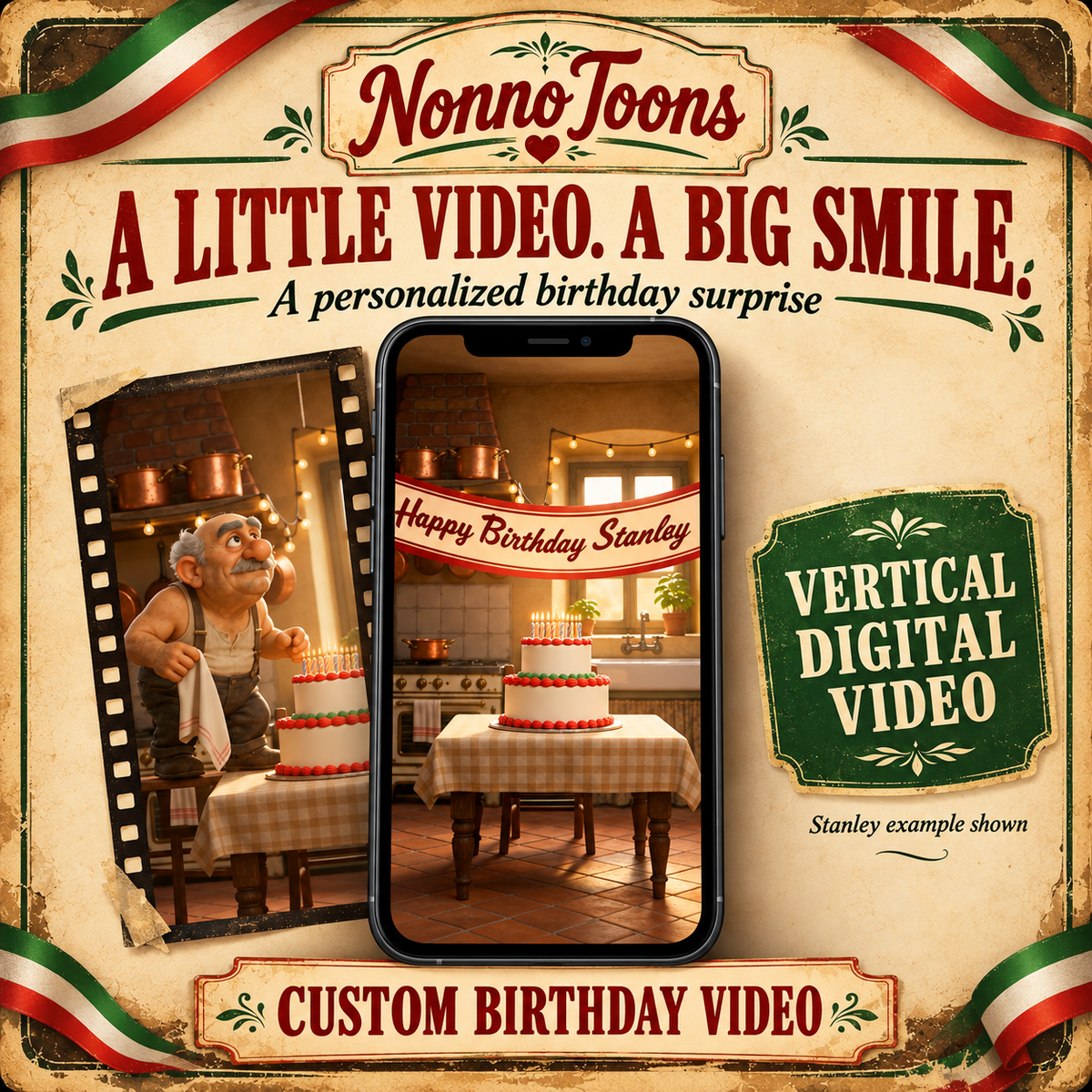 Personalized Birthday Video from Nonno Enzo & Nonna Rosa of Nonnotoons