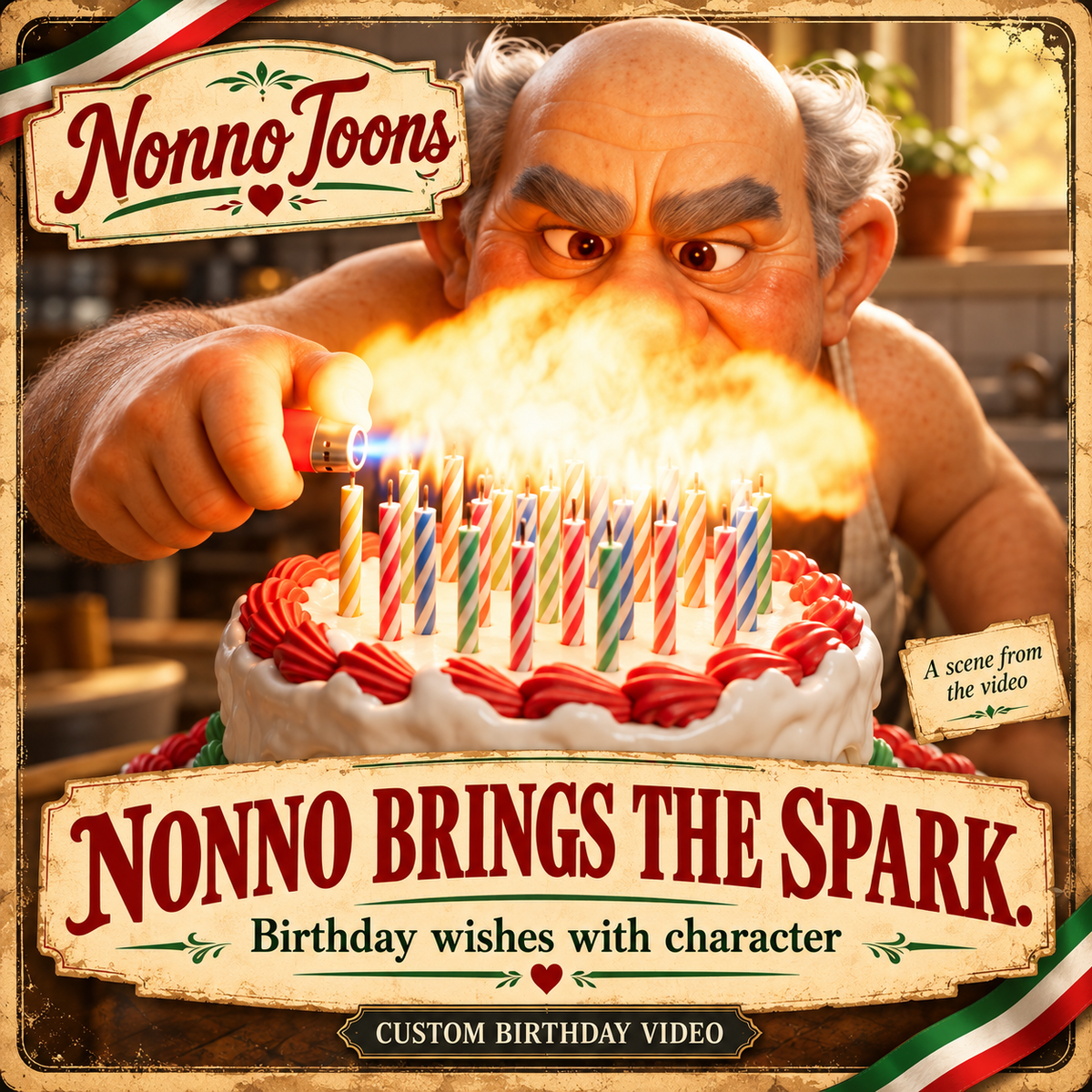 Personalized Birthday Video from Nonno Enzo & Nonna Rosa of Nonnotoons