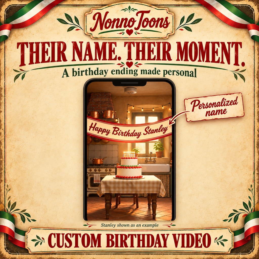 Personalized Birthday Video from Nonno Enzo & Nonna Rosa of Nonnotoons